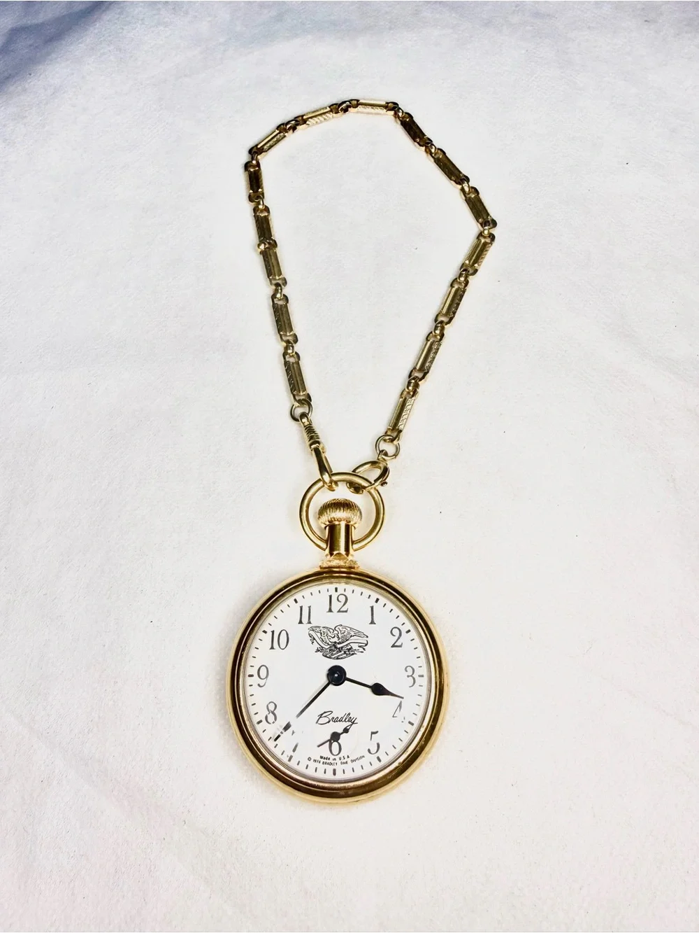 Vintage 1976 Bradley Bicentennial Commemorative Pocket Watch Registered Edition